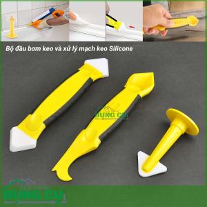 Bộ đầu bơm keo silicone miết mạch và làm sạch keo