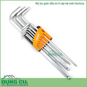 Bộ lục giác đầu bi 9 cây hệ mét Century