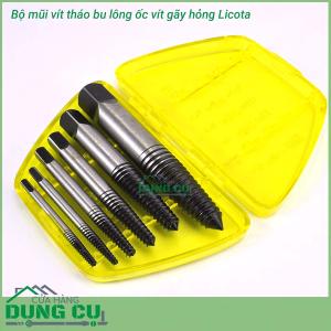 Bộ mũi vít tháo bu lông ốc vít gãy hỏng 6 chiếc Licota