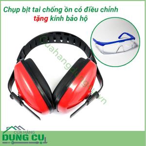 Chụp bịt tai có điều chỉnh tặng kính bảo hộ