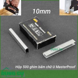 Hộp 500 ghim bấm gỗ chữ U Masterproof 10mm