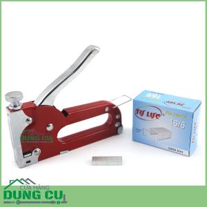 Kìm bấm ghim điều chỉnh tăng lực kèm hộp 5000 ghim 16/6 (Đỏ)