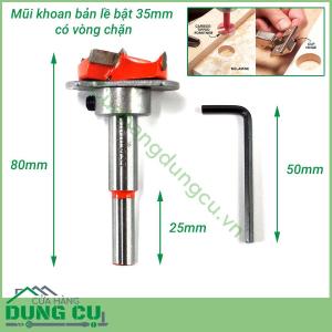 Mũi khoan bản lề bật 35mm có vòng chặn