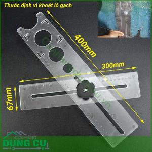 Thước nhựa định vị lỗ khoét gạch thông minh