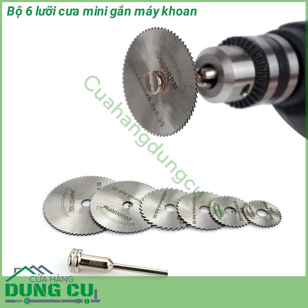 Bộ 6 lưỡi cưa mini thép HSS gắn máy khoan