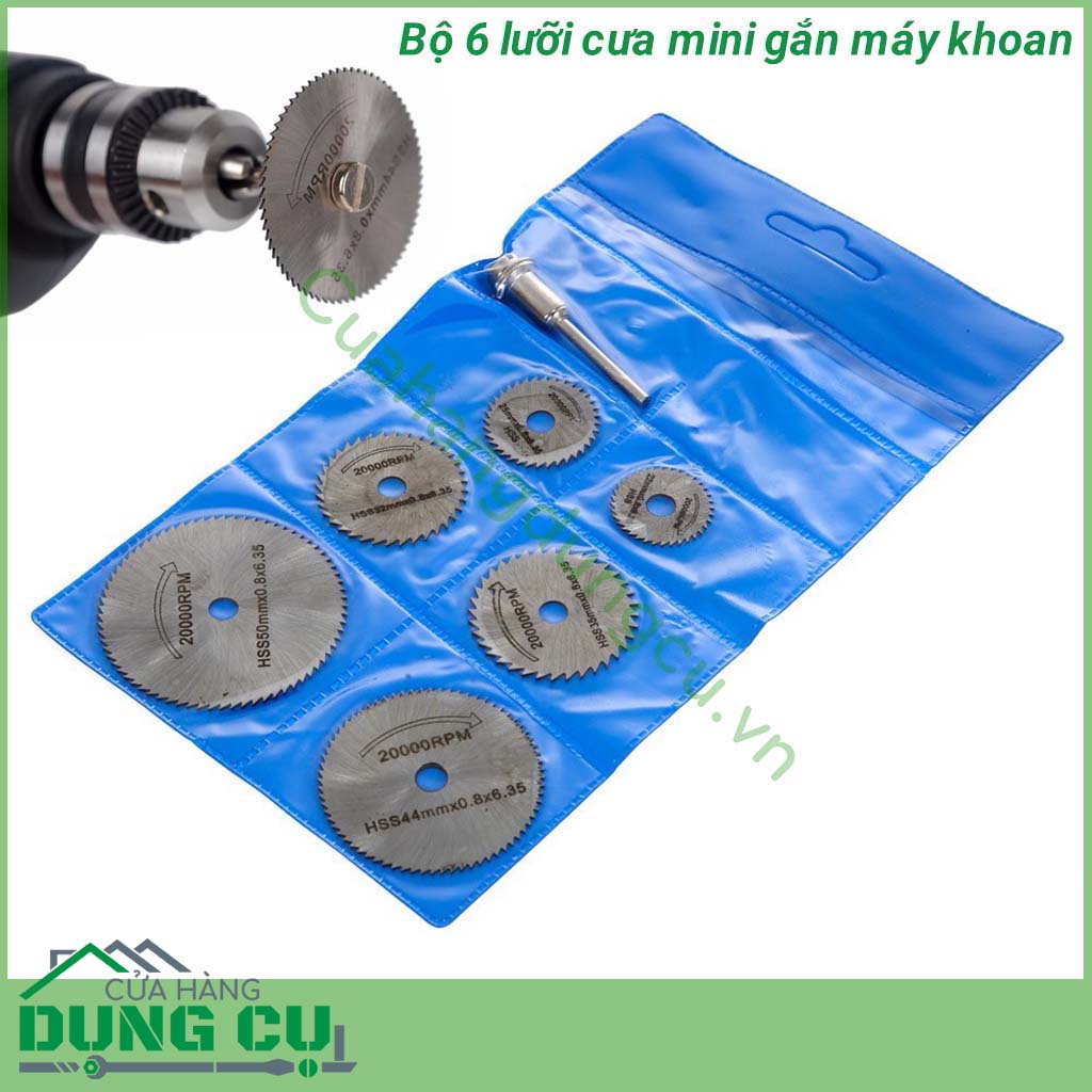 Bộ 6 lưỡi cưa mini thép HSS gắn máy khoan