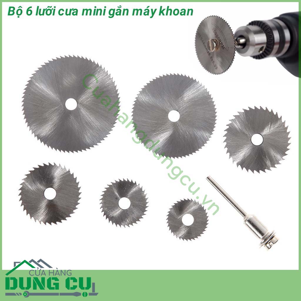 Bộ 6 lưỡi cưa mini thép HSS gắn máy khoan
