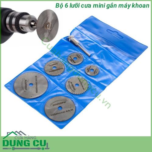 Bộ 6 lưỡi cưa mini thép HSS gắn máy khoan