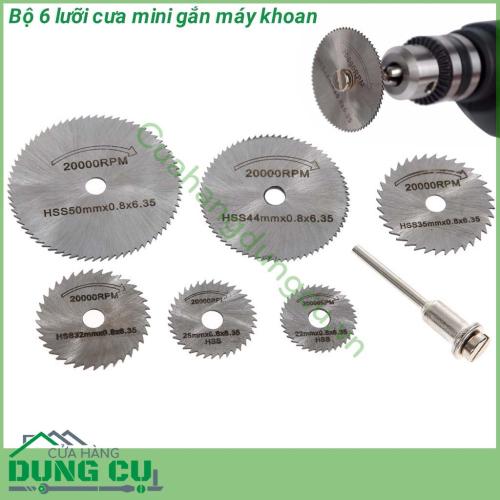Bộ 6 lưỡi cưa mini thép HSS gắn máy khoan