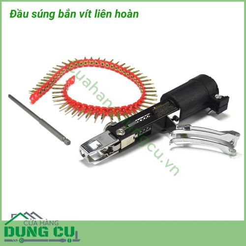 Súng bắn vít liên hoàn lắp máy khoan