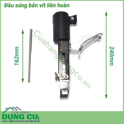 Súng bắn vít liên hoàn lắp máy khoan