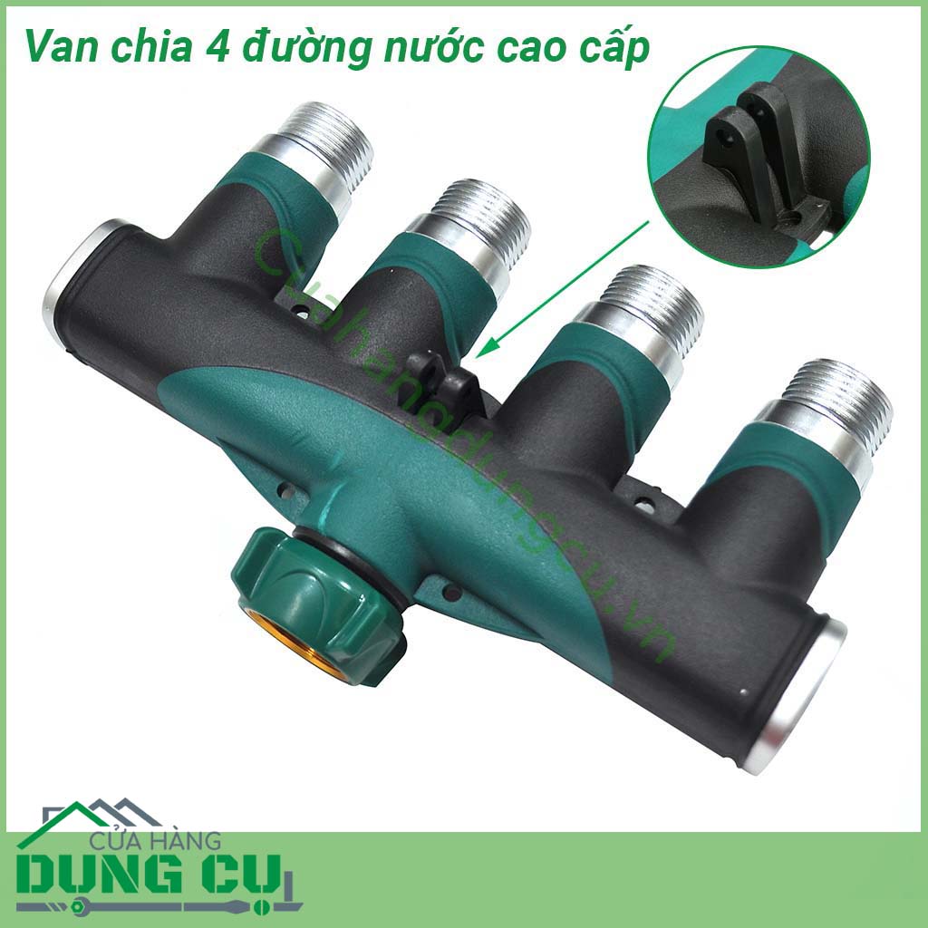 Van chia 4 đường nước có khóa cao cấp