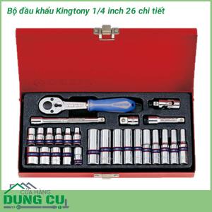 Bộ đầu khẩu 26 chi tiết Kingtony 1/4 inch cao cấp dành cho thợ