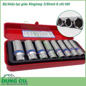 Bộ đầu khẩu lục giác 8 chi tiết Kingtony 3/8 inch