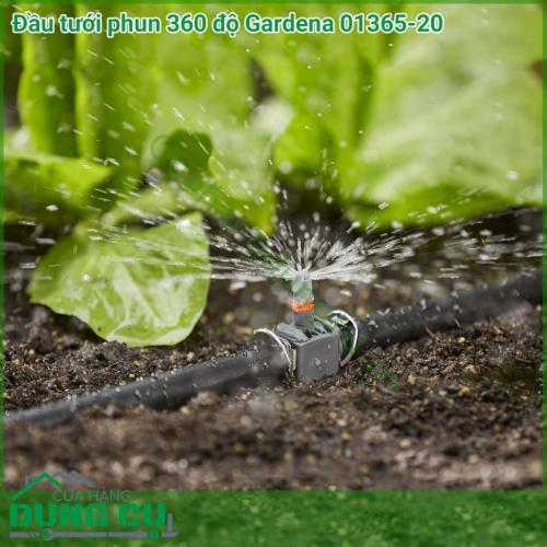 Bộ 5 đầu tưới phun 360 độ Gardena 01365-20 là  dòng sản phẩm nằm trong hệ thống tưới nhỏ giọt của Gardena, đầu tưới có thể phun trong phạm vi lên tới  3 mét.