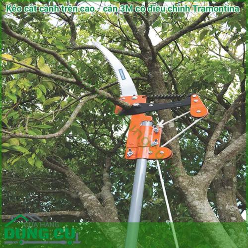 Kéo cắt cành trên cao cán 3M có điều chỉnh Tramontina là dụng cụ hữu ích cho công việc cắt tỉa trên cao. Kéo cắt cành trên cao cán dài 3m dây giật là một trong những sản phẩm thông minh nhất của con người cho công việc cắt tỉa cành trên cao.