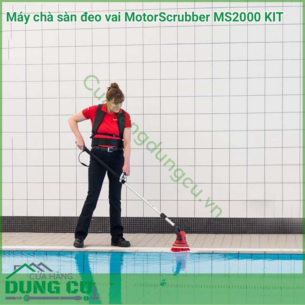Máy chà sàn đeo vai MotorScrubber MS2000 KIT hoạt động bằng ắc quy. Sản phẩm nhỏ nhẹ và gọn, có thể sử dụng trong môi trường nước giúp bạn có thể thực hiện công việc dọn dẹp vệ sinh của mình một cách linh động nhất, nhanh chóng nhất.