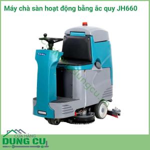 Máy chà sàn liên hợp ngồi lái hoạt động bằng ắc quy JH660