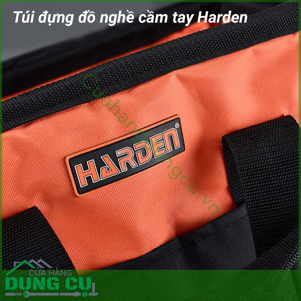 Túi đựng đồ nghề cầm tay Harden sử dụng chất liệu vải sợi Polyester có khả năng chịu lực tốt, những đường may chắc chắn, bạn có thể đựng được nhiều dụng cụ khác nhau phù hợp cho việc sửa chữa của bạn, cho bạn cảm giác thoải mái khi làm việc.