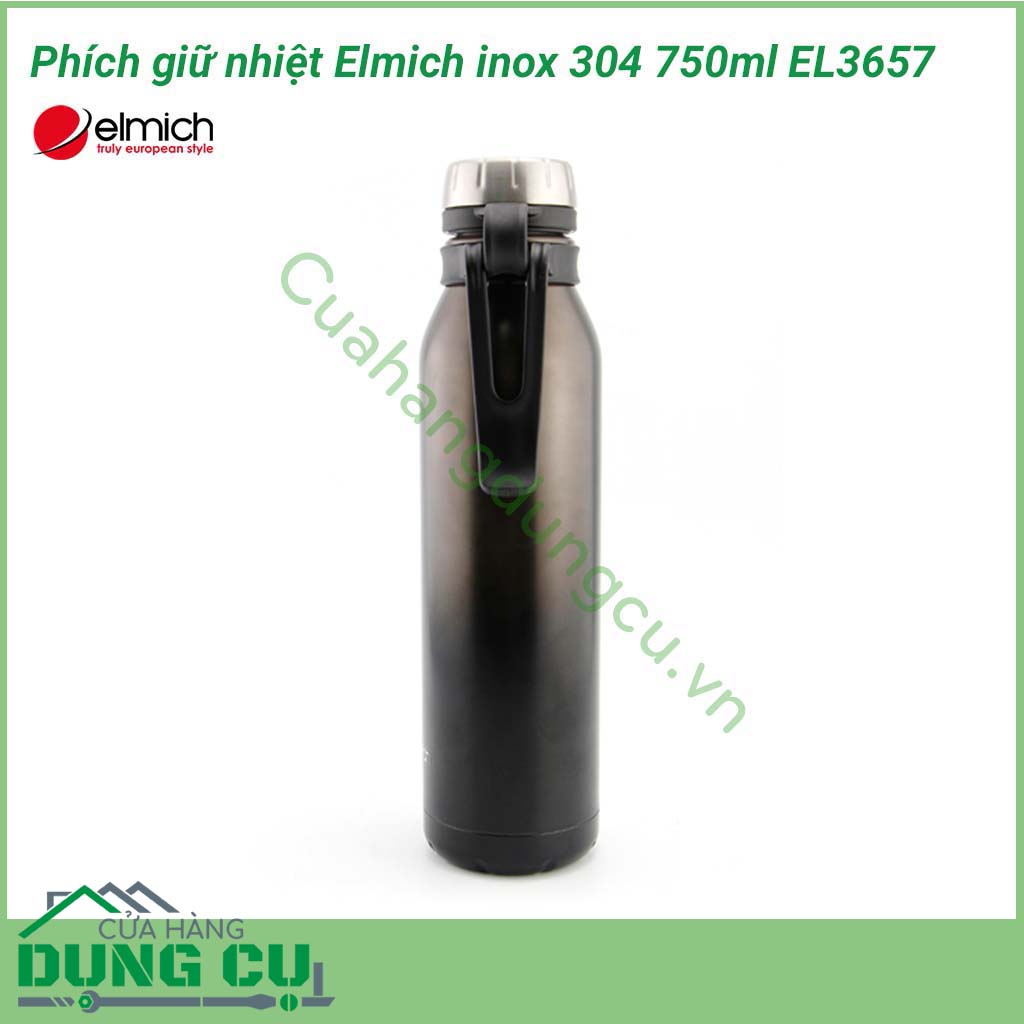 Phích giữ nhiệt Elmich inox 304 750ml EL3657 có thời gian giữ nóng đến 8 tiếng sẽ đảm bảo được chất dinh dưỡng cũng như độ ngon của thực phẩm. Sản phẩm này được làm từ inox SUS 304 bền đẹp, chắc chắn, chống gỉ sét, chống ăn mòn.