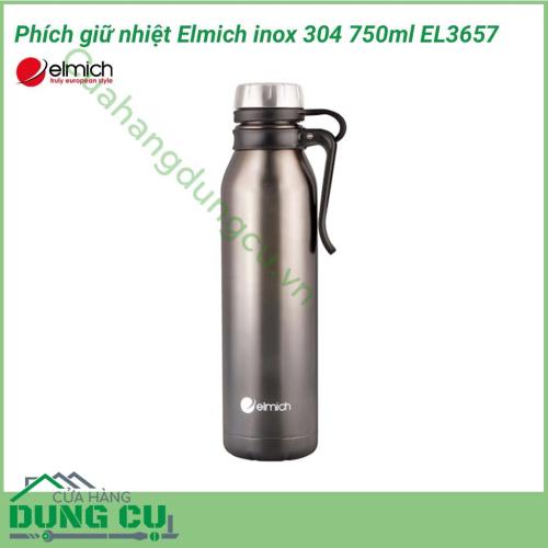 Phích giữ nhiệt Elmich inox 304 750ml EL3657 có thời gian giữ nóng đến 8 tiếng sẽ đảm bảo được chất dinh dưỡng cũng như độ ngon của thực phẩm. Sản phẩm này được làm từ inox SUS 304 bền đẹp, chắc chắn, chống gỉ sét, chống ăn mòn.