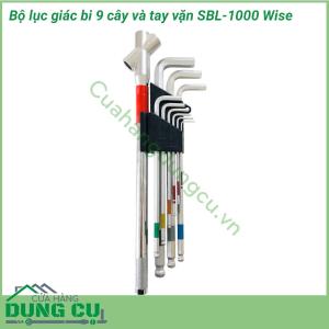 Bộ lục giác bi 9 cây và tay vặn SBL-1000 Wise