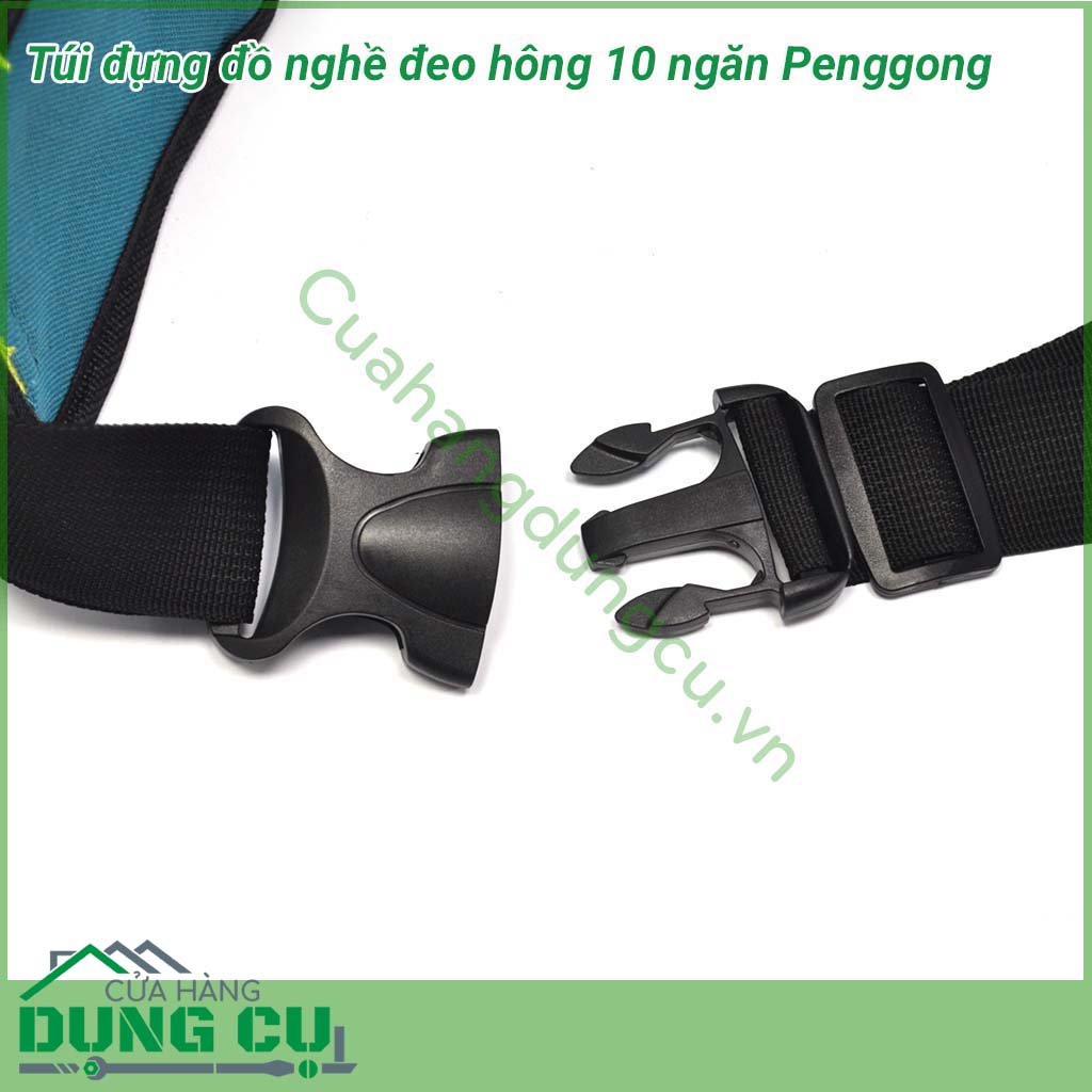 Túi đựng đồ nghề đeo hông 10 ngăn Penggong là sản phẩm chuyên dùng cho kỹ thuật viên bảo trì, sửa chữa, lắp đặt điện,nước , điều hòa , camera, cơ khí... và các công việc liên quan đến kỹ thuật
