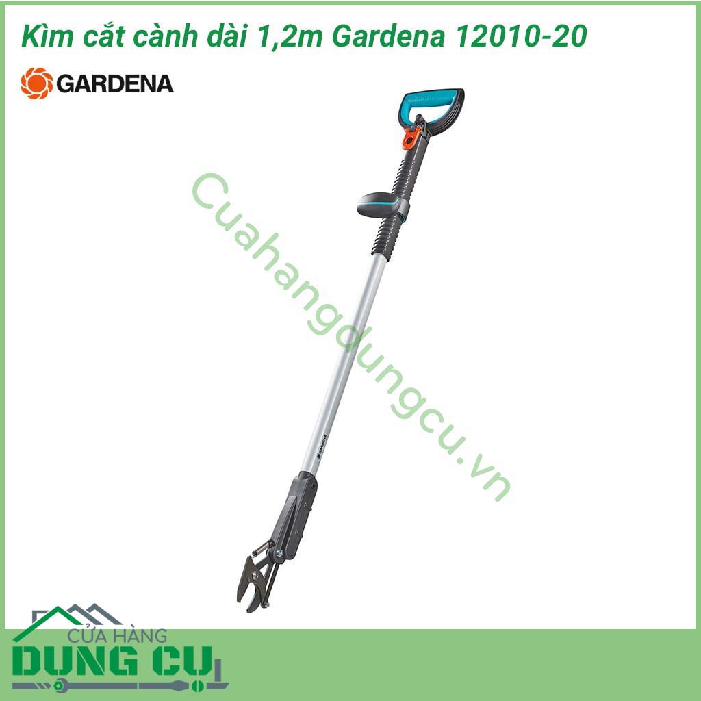 Dụng cụ cắt cành trên cao dài 1,2m Gardena 12010-20 được chế tạo để sử dụng ở những nơi có không gian nhỏ hẹp giúp cắt cành cây hoặc cắt tỉa bụi cây rậm rạp một cách dễ dàng.