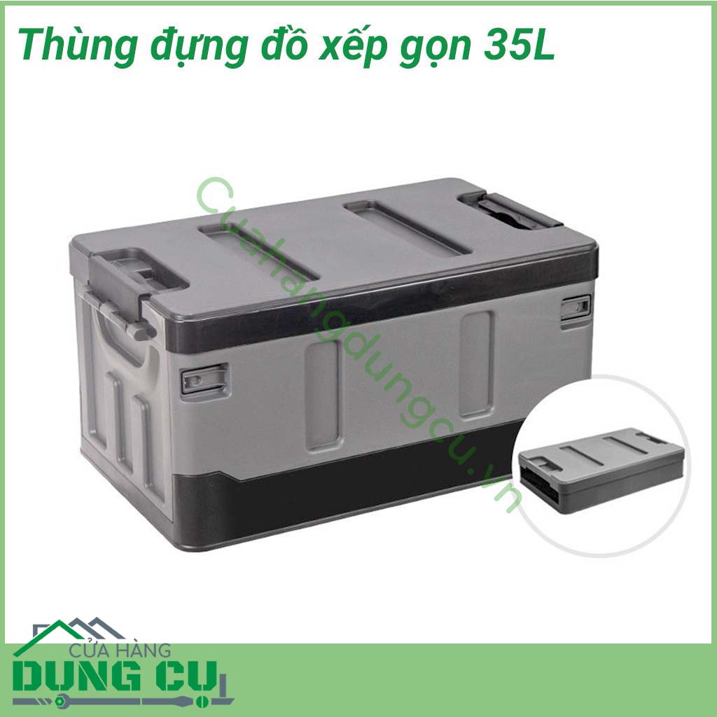 Thùng nhựa đựng đồ xếp gọn 35L là giải pháp tuyệt vời giúp bạn sắp xếp đồ đạc ngăn nắp và gọn gàng hơn. Với thiết kế thông minh có thể tháo rời xếp gọn lại và cất đi khi không cần sử dụng nữa mà không tốn diện tích.