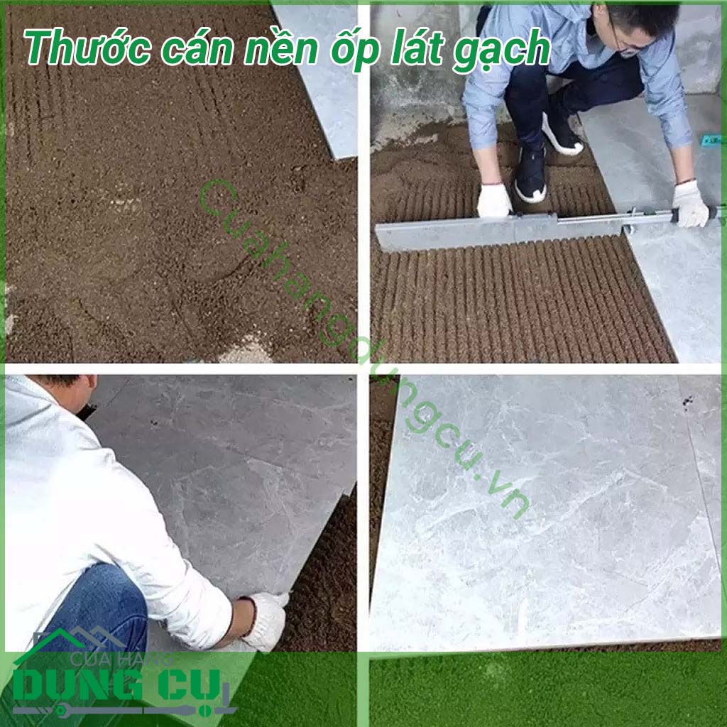 Thước cán nền lát gạch&nbsp;được thiết kế thông minh, sáng tạo có thể gấp gọn giúp dễ dàng mang theo. Thước cán nền&nbsp;giúp lát gạch nền dễ dàng với gạch lát tối đa 80cm. Sản phẩm có Nivo lấy thăng bằng giúp lát gạch phẳng hoặc tạo dốc dễ dàng.