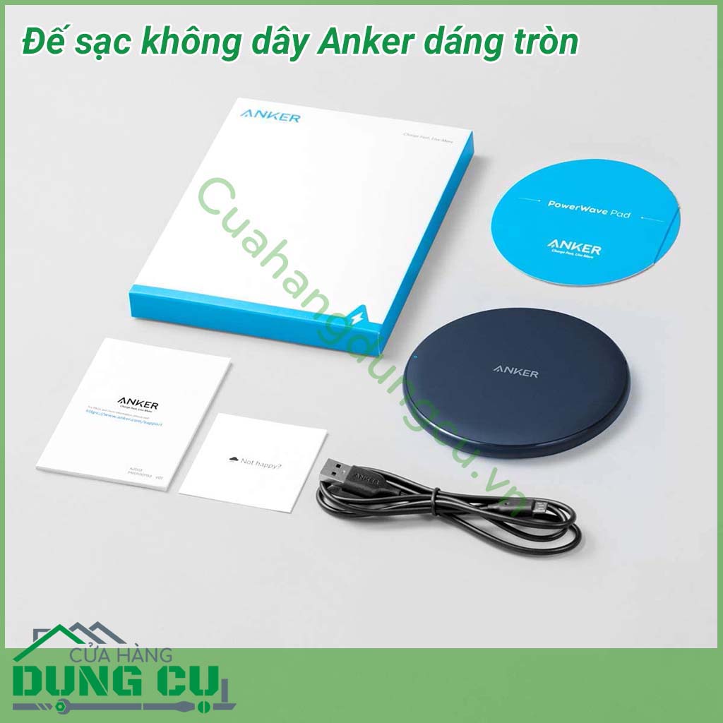 Đế sạc không dây Anker dáng tròn sở hữu tính năng thông minh vô cùng tiện lợi vì không cần cắm dây sạc, chỉ cần đặt điện thoại lên và thế là pin sẽ được sạc đầy cực tiện