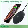 Đế sạc không dây Anker dáng tròn sở hữu tính năng thông minh vô cùng tiện lợi vì không cần cắm dây sạc, chỉ cần đặt điện thoại lên và thế là pin sẽ được sạc đầy cực tiện