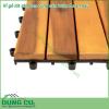 Vỉ gỗ lót sàn ban công sân vườn 6 nan nâu được thiết kế rãnh chống trơn trượt. Dầu phủ bảo vệ gỗ, chống thấm nước. Độ ổn định cao trong điều kiện nước mưa và dưới ánh nắng mặt trời.