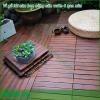 Vỉ gỗ lót sàn ban công sân vườn 6 nan nâu được thiết kế rãnh chống trơn trượt. Dầu phủ bảo vệ gỗ, chống thấm nước. Độ ổn định cao trong điều kiện nước mưa và dưới ánh nắng mặt trời.