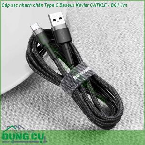 Cáp sạc nhanh chân Type C Baseus Kevlar CATKLF - BG1 1m