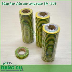 Băng keo điện sọc vàng xanh 3M 1316