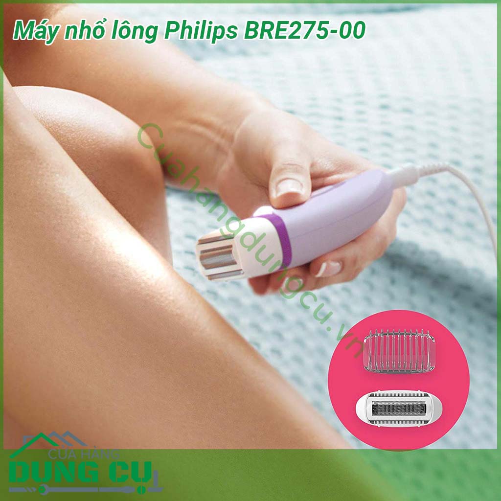 Máy nhổ lông đa năng Philips BRE275-00 được thiết kế đặc biệt chính xác có thể cạo đến những sợi lông ngắn nhất (0 5mm) Máy có hình dáng lượn tròn nằm vừa trong tầm tay bạn giúp làm sạch lông thoải mái