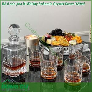 Bộ 6 cốc pha lê Whisky Bohemia Crystal Dover 320ml