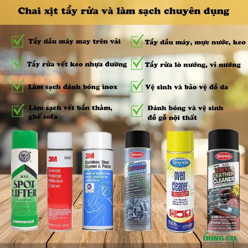 Tổng hợp các loại chất xịt tẩy rửa sinh hoạt chuyên dụng