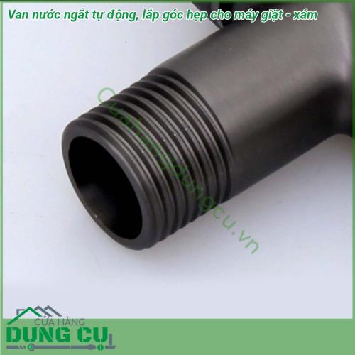 Van nước ngắt tự động lắp góc hẹp cho máy giặt - xám được đúc bằng đồng nguyên khối chống ăn mòn bền đẹp và thân thiện môi trường  Kiểu dáng đẹp sáng bóng  thiết kế xoay 90 ° xả nước trơn tru không rò rỉ nước  Có thể lắp đặt trong không gian nhỏ phù hợp với hầu hết sử dụng tại nhà