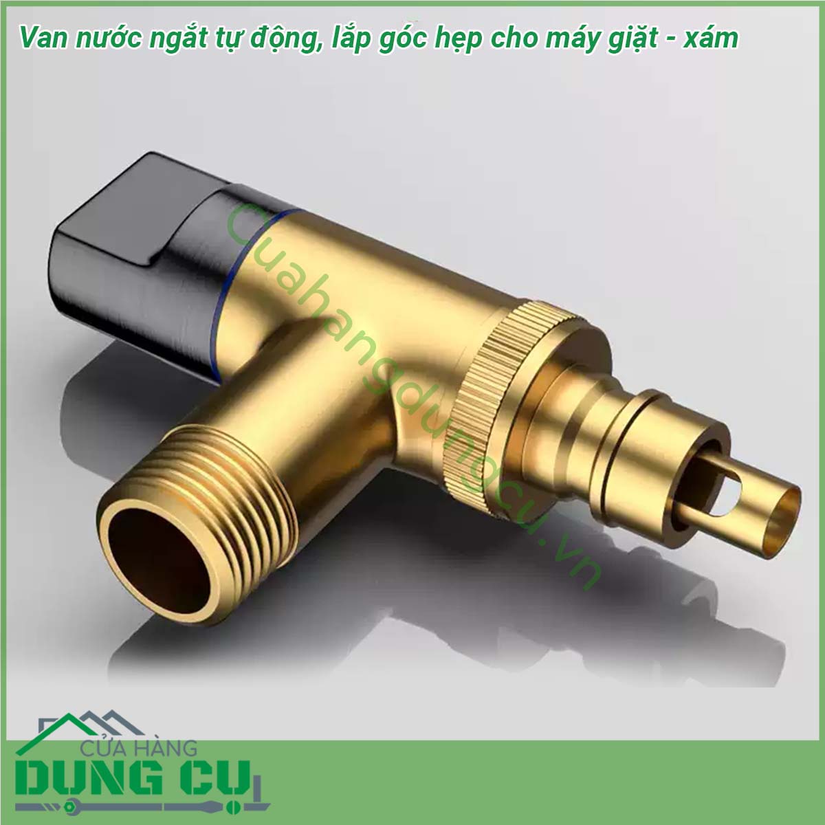 Van nước ngắt tự động lắp góc hẹp cho máy giặt - xám được đúc bằng đồng nguyên khối chống ăn mòn bền đẹp và thân thiện môi trường  Kiểu dáng đẹp sáng bóng  thiết kế xoay 90 ° xả nước trơn tru không rò rỉ nước  Có thể lắp đặt trong không gian nhỏ phù hợp với hầu hết sử dụng tại nhà