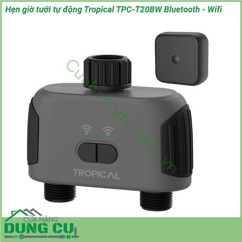 Hẹn giờ tưới tự động Tropical TPC-T20BW Bluetooth - Wifi thiết kế từ chất liệu ABS bền bỉ trong nhiều điều kiện khác nhau của môi trường giúp cho việc sử dụng dễ dàng bất kể trong nhà hay ngoài trời  Khả năng chống nước IP55 đảm bảo độ bền dài lâu cho sản phẩm