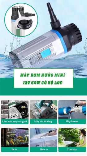 [Tư Vấn] Máy bơm nước mini 12V 60W có cả bộ lọc hai lớp