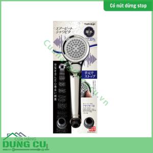 Vòi sen tắm Takagi mạ có nút dừng kết hợp công nghệ trộn khí (JSB025BM)